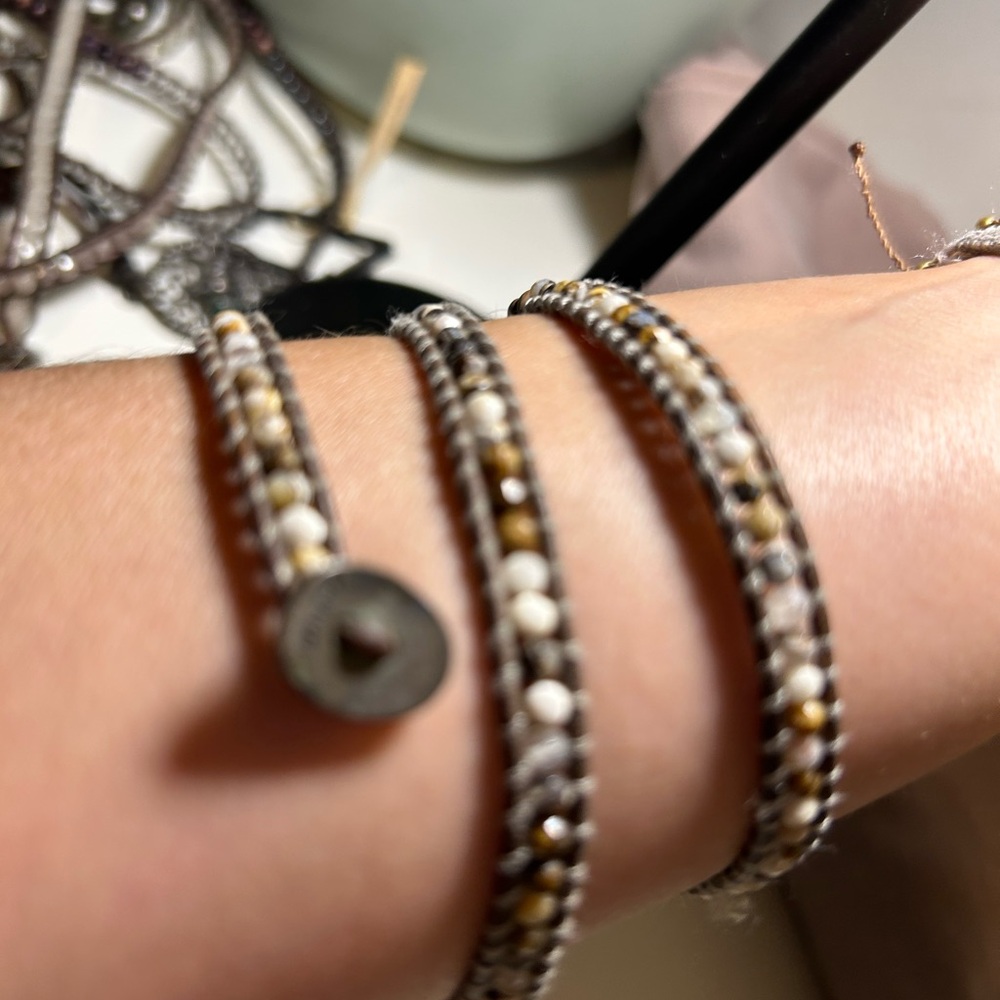 Chan Luu 3 Wrap Faceted Stone Bracelet - Picture 3 of 9